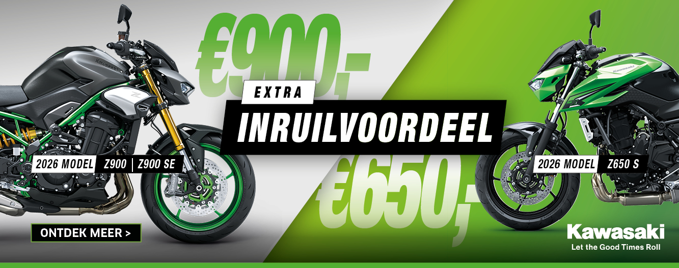 Kawasaki inruilvoordeel op Z900 en Z650 S